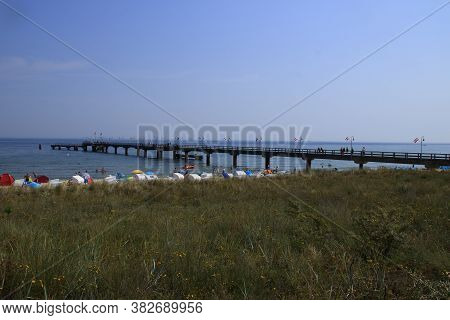 Goehren, Deutschland, Germany\n08.08.2020\nview Of The Pier Near Göhren On The Baltic Island Of Rüge