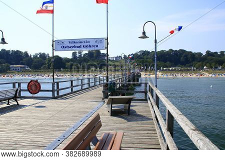 Goehren, Deutschland, Germany\n08.08.2020\nview Of The Pier Near Göhren On The Baltic Island Of Rüge