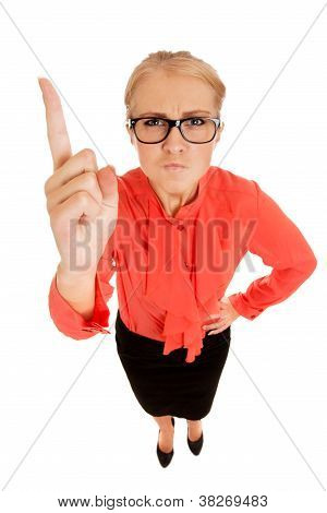 Business kvinde logrer hendes finger