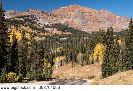 Kebler Pass Scenic Road In Gunnison National Forest Colorado.\ngunnison County Road 12 Is Known As T