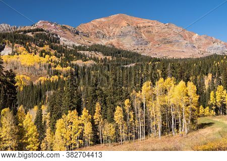 View Of Ruby Range From Kebler Pass Scenic Road In Gunnison National Forest Colorado.