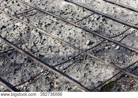 Part Of The Reinforced Concrete Pedestrian Road, Which Eventually Began To Collapse, Part Of The Con