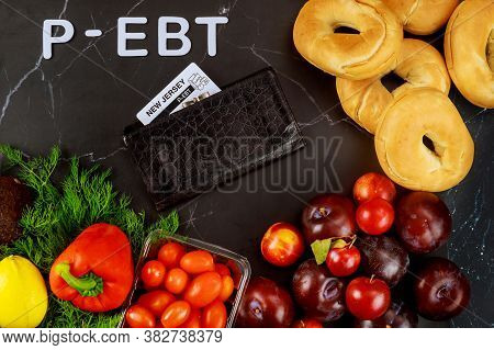 East Brunswick, New Jersey August 03 2020.. P-ebt Card With Food For Children That Receive Free Or R