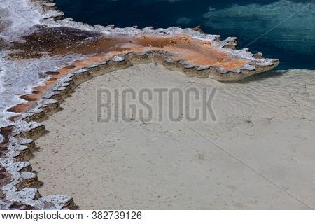 The Bright Blue Thermal Waters Of Doublet Pool With Its Unique Bacteria And Mineral Formations Creat