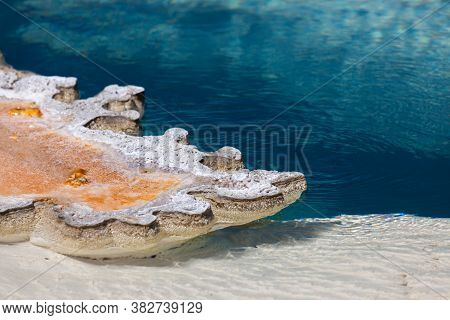 The Bright Blue Thermal Waters Of Doublet Pool With Its Unique Bacteria And Mineral Formations Creat