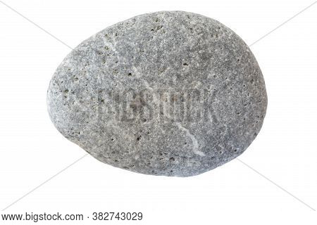Isolated Peble Stone Cut Out On White Background In Extreme Resolution And Macro Detail