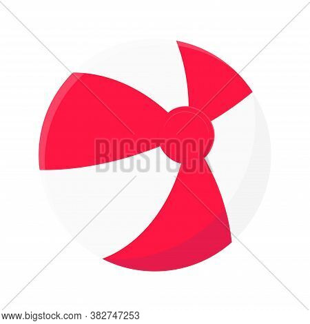 Round Beach Ball Flat Style Design Vector Illustration Icon Sign Isolated On White Background. Retro