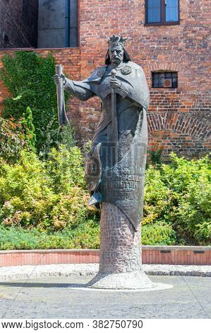 Tarnow, Poland - June 13, 2020: Monument To Wladyslaw I Lokietek, In English Known As The Elbow-high