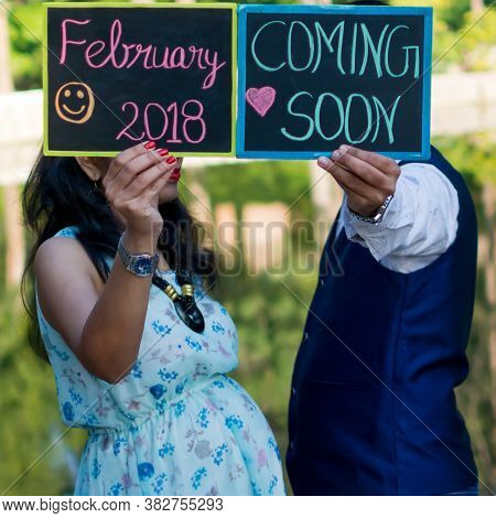 New Delhi India – March 13 2020 : Maternity Shoot Pose For Welcoming New Born Baby In Lodhi Road In
