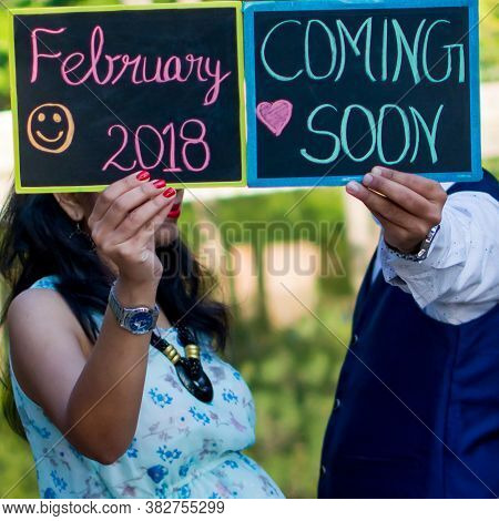 New Delhi India – March 13 2020 : Maternity Shoot Pose For Welcoming New Born Baby In Lodhi Road In
