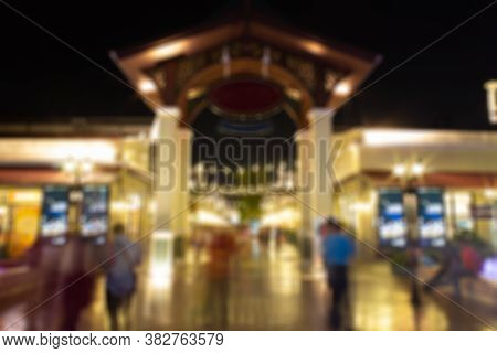 Blurred Images Of Night Streets Party In City