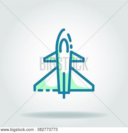 Logo Or Symbol Of Supersonic Icon With Twotone Blue Color Style