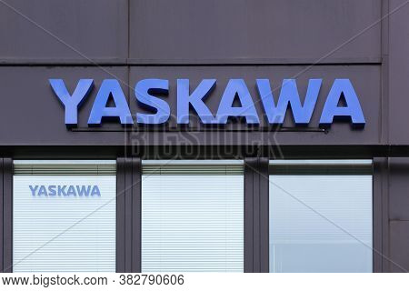 Saint Priest, France - May 16, 2020: Yaskawa Logo On A Wall. Yaskawa Is A Japanese Manufacturer Of S