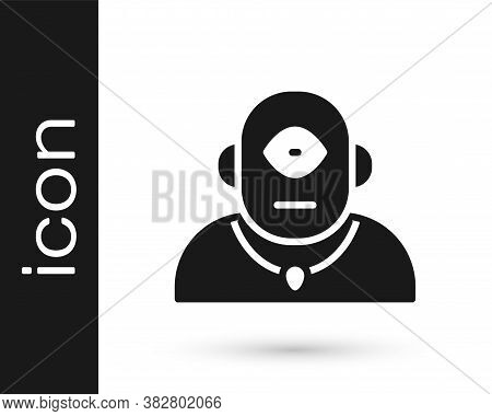 Black Cyclops Icon Isolated On White Background. Vector