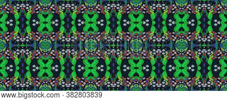 Watercolor Ethnic Design. Summer Rhombus Background. Vibrant Geometric Swimwear Pattern. Ethnic Seam