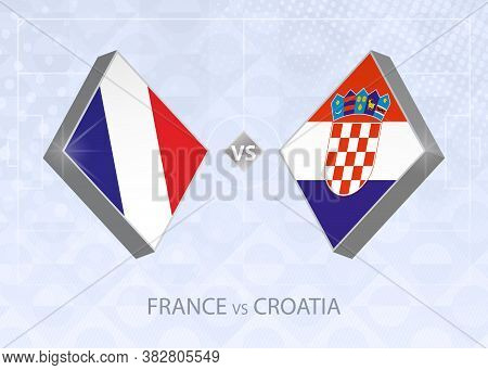 France Vs Croatia, Vector Blue Soccer Background.