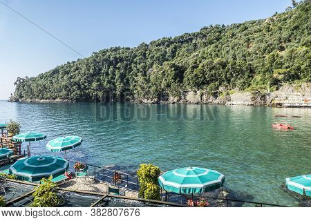 The Bay Of Paraggi In Portofino With Green And Transparent Water