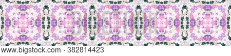 Boho Fabric. Abstract Kaleidoscope Motif. Repeat Tie Dye Ornament. Ethnic Turkish Design. Pink And B