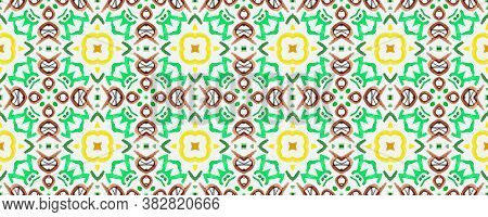 Square Tile Pattern. Bright Spanish. Colorful Wall Tile Decor. Patchwork Ceramic. Multicolor Ethnic 
