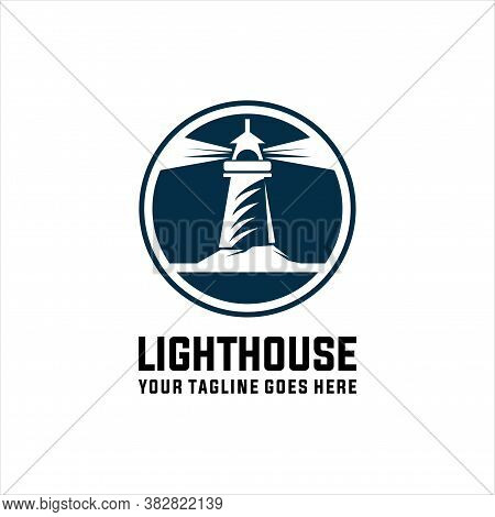 Lighthouse Logo Template. Building Of Lighthouse Logo Vector, Vector Illustration.