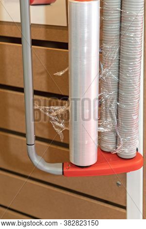 Shrink Wrap Foil Plastic Film Roll In Holder