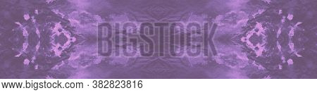 Stain Dye Pattern. Lilac Seamless Acrylic. Lilac Dyeing Clothes. Optical Art Background. Lavender Pa