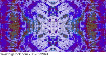 Fluorescent Crumpled. Batik Seamless Brush. Bright Geo Circles. Tie Dye Textile. Bright Watercolor G