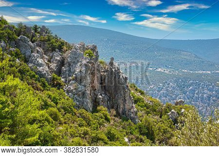 High Peak Of Mountaint In Greece, Top View