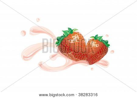 Клубника иллюстрация с splash