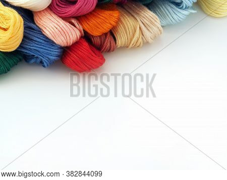 Threads For Needlework, Embroidery, Mouline Thread, Sewing Background