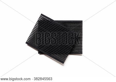 Black Velcro Hair Clip On White Background. Hair Styling Velcro, Sticker