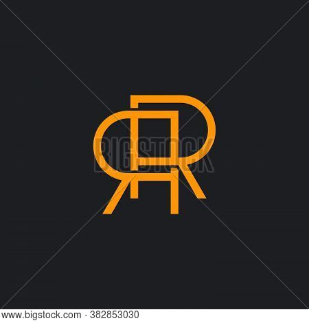 Letter Rr Linked Overlapping Line Geometric Logo Vector