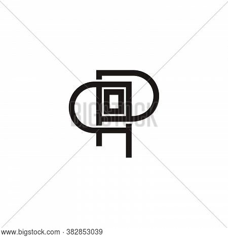 Letter Pp Geometric Square Lines Art Linked Logo Vector