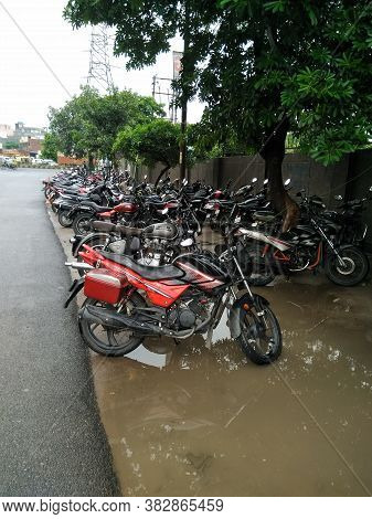 Utter Pardesh , India - Parking Area , A Picture Of Parking Area In Noida 28 August 2020