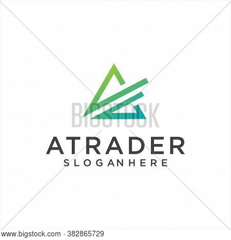 Letter A Logo Design Template. Abstract Letter Arrow Triangle Logo Stock Vector. Alphabet Initial A 