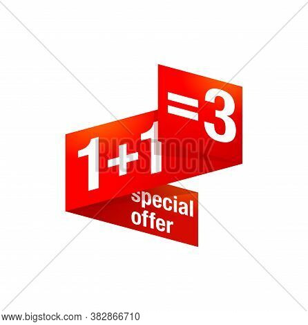 113 Special Offer Banner Element In Creative Ribbon Decoration - Sticker For Seasonal Sales And Bonu