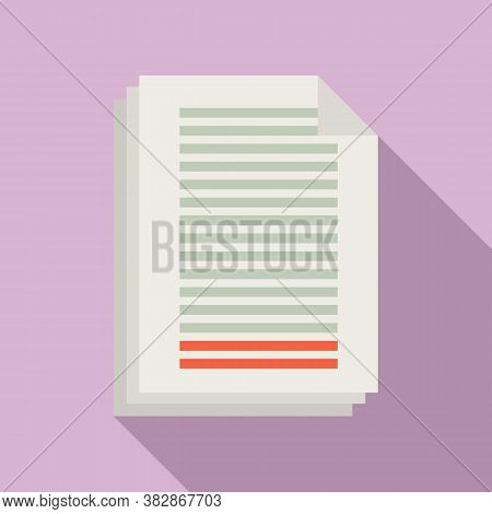 Summary Papers Icon. Flat Illustration Of Summary Papers Vector Icon For Web Design