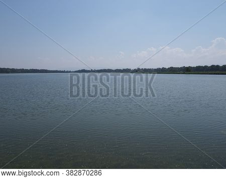 Scenic Artificial Reservoir In European Goczalkowice Town At Silesian District In Poland, Clear Blue