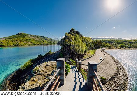 Scenic Maconde Point With Ocean And Sunlight In Mauritius Island
