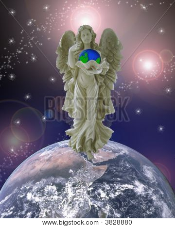 Anjo da guarda e o planeta terra