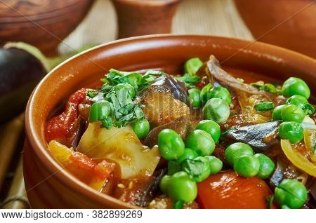 Guvech Eggplant - Turkish Vegetarian Eggplant Stew Close Up