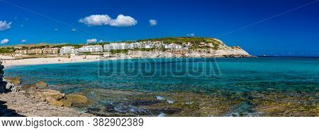 Beautiful sandy beach of Cala Mesquida, Mallorca, Mediterranean Sea, Balearic islands, Spain
