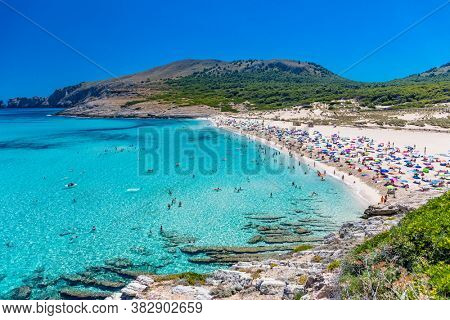 Beautiful sandy beach of Cala Mesquida, Mallorca, Mediterranean Sea, Balearic islands, Spain