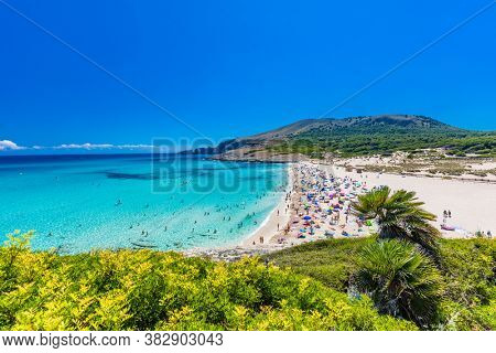 Beautiful sandy beach of Cala Mesquida, Mallorca, Mediterranean Sea, Balearic islands, Spain