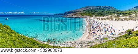 Beautiful sandy beach of Cala Mesquida, Mallorca, Mediterranean Sea, Balearic islands, Spain