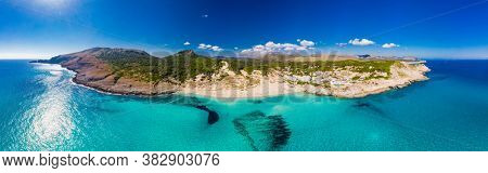 Beautiful sandy beach of Cala Mesquida, Mallorca, Mediterranean Sea, Balearic islands, Spain