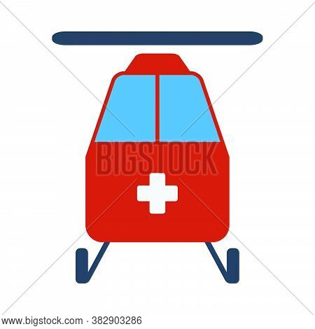 Medevac Icon. Flat Color Design. Vector Illustration.