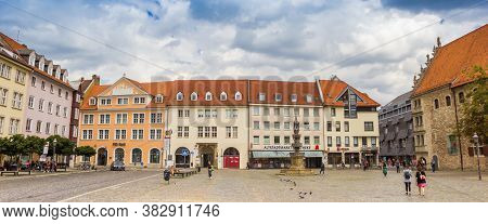Braunschweig, Germany - July 25, 2020: Panorama Of The Old Town Market Square In Braunschweig, Germa
