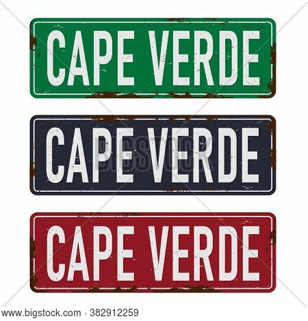 Vector Symbol. Text Cape Verde Isolated On White Background.