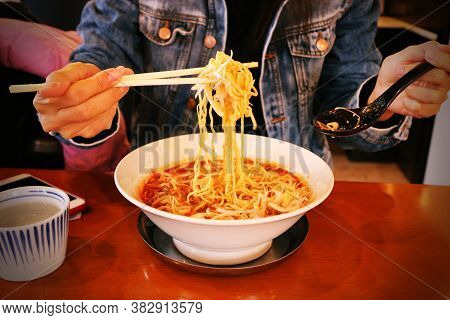 Hot, Soupy Noodles On A Cold Winter Evening